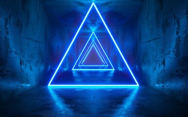 Poster - Animated 3D rendering of an abstract illuminated corridor interior design. An abstract illuminated corridor interior design.