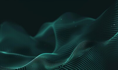 Poster - Background / Background with abstract blue geometric patterns. Futuristic technology style. Neon sign / Futuristic technology HUD element. Elegant Abstract background / Big data visualization.