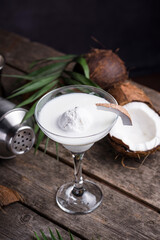 Poster - Coconut Margarita cocktail with ice cream