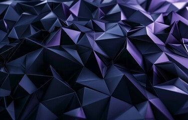 Poster - Abstract rendering of a chaotic surface with a futuristic polygonal design. A distorted low poly object with sharp edges.