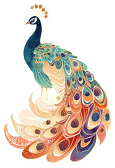 Sticker - PNG Peacock art animal bird.