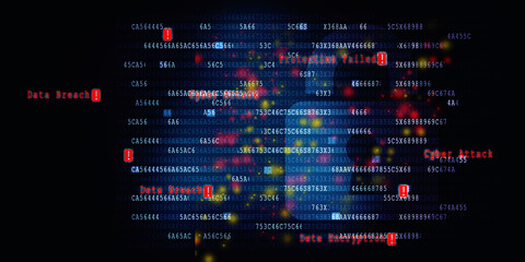 2d illustration Safety concept: Closed Padlock on digital background