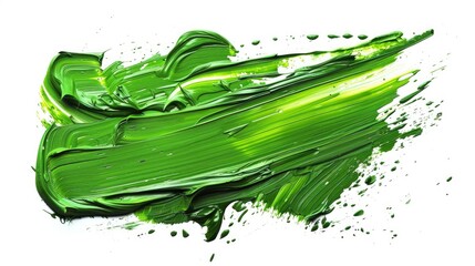 Poster - A detailed view of green paint on a white background, suitable for use in design or illustration projects