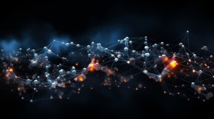 Wall Mural - Abstract 3d digital background connecting science and technology networks with big data links