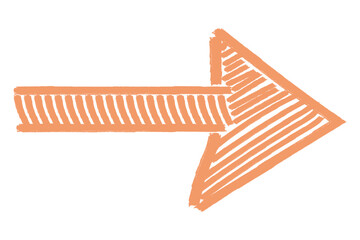 Wall Mural - Hand drawn doodle orange arrow vector illustration, sketch design element