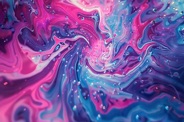 Wall Mural - abstract liquid blue textured background paint design colorful pattern art ink marble water creative effect pink stone splash