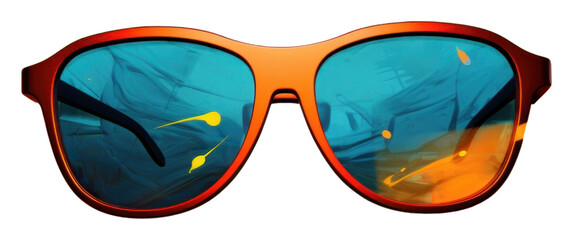 Canvas Print - PNG Sunglasses abstract painting cartoon.