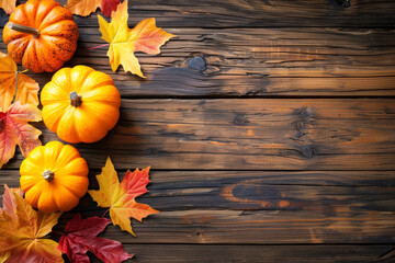 Wall Mural - autumn wood table background