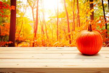 autumn wood table background