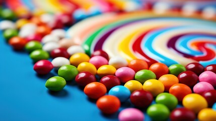 Poster - colorful candy on a white background