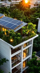 eco friendly living minimalist home with rooftop solar panels embracing renewable energy integration
