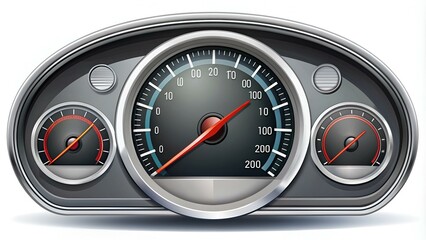 Car speedometer dashboard. Speedometer panel with odometer. Vector illustration