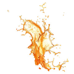 Poster - Dynamic 3d illustration of vibrant orange liquid splash, isolated with a transparent background