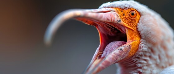 Wall Mural -  A close-up of a bird's beak gaped wide open