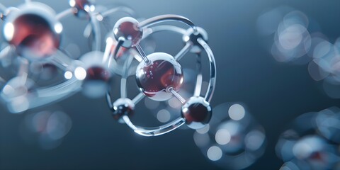 Atomic Structure Illustration with Nanotechnology Themes. Concept Nanotechnology, Atomic Structure, Illustration, Science Communication