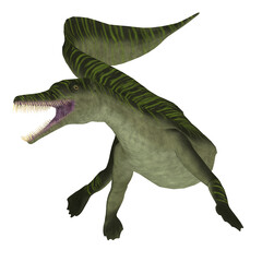 Poster - Mesosaurus Sea Reptile - Mesosaurus was a carnivorous marine reptile that lived in the seas of Africa and South America during the Permian Period.