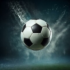 Soccer Ball Background or Wallpaper - Soccerball image for Header or Promotional purpose - Soccerball with Special Effects in the Field of a Stadium - Championship, League or Cup