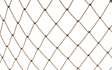 Wall Mural - Football or tennis net. Rope mesh on a white background close-up