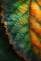 Canvas Print - Autumnal Alder Leaf:A Captivating Blend of Light,Shadow,and Intricate Patterns