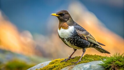 Ring Ouzel /Turdus torquatus/ Bieszczady, Carpathians, Poland.