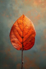 Sticker - Impressionistic Autumn Leaf with Expressive Brushstrokes and Atmospheric Backdrop