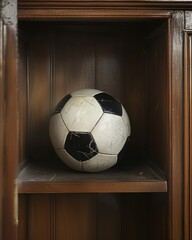 Wall Mural - soccer ball inside a cabinet