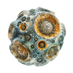 Poster - Detailed 3d rendering of a microscopic organic structure with complex textures on a transparent background