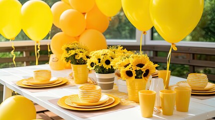 Canvas Print - setting birthday yellow