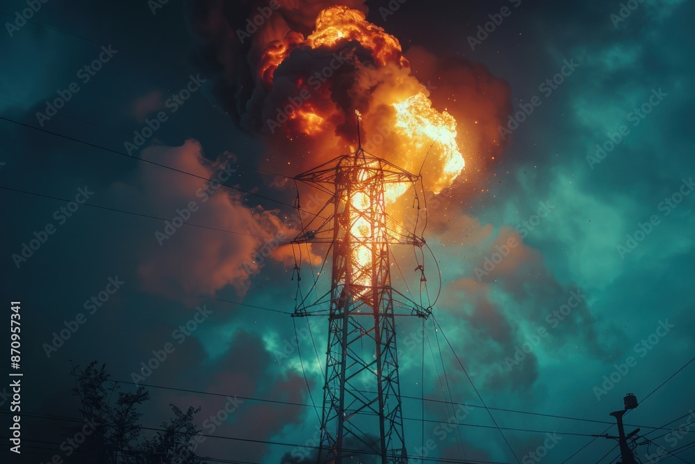 Explosion fire smoke and electrical short circuit on the networks of ...