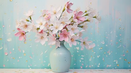 Wall Mural - vase pastel sparkles