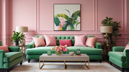 Canvas Print - fresh pink and green