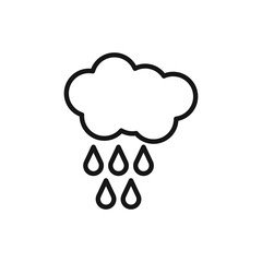 Wall Mural - Rain icon Black line art vector