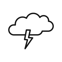 Wall Mural - Thunder lightning icon Black line art vector