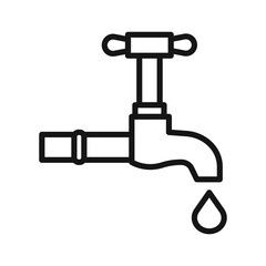 Wall Mural - Water tap icon Black line art vector