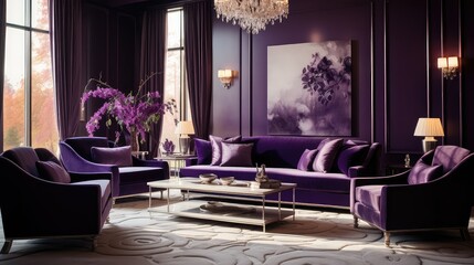 Sticker - sophistication interior design purple