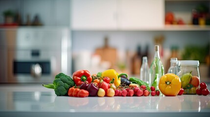 Canvas Print - fruits blurred background interior