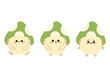 © bytaristudio - Cute green mushroom character design different expression in kawaii style. Isolated on white background