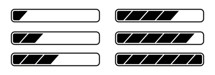 Poster - Loading or progress completed percentage bar, loading status bar, download progress icon set – vector