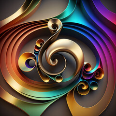 Wall Mural - abstract background with clef, modern multicolor music background with abstract structure