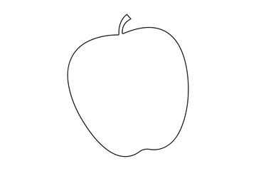 Wall Mural - Continuous one single line art drawing of apples icon organic food vector
