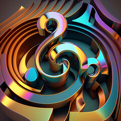 Wall Mural - abstract background with clef, modern multicolor music background with abstract structure
