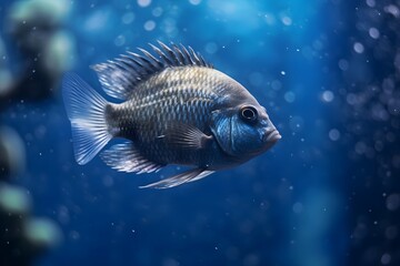 Fish swimming peacefully in an underwater aquarium scene