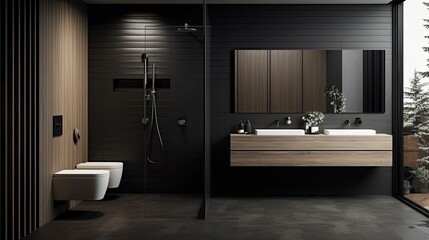 Poster - contemporary interior bathroom