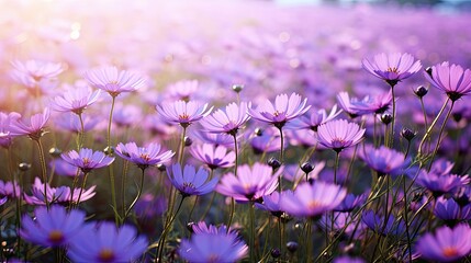 Canvas Print - vibrant purple wildflowers