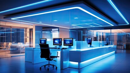 Sticker - vibrant led lights office