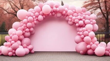 Wall Mural - arch pink balloons