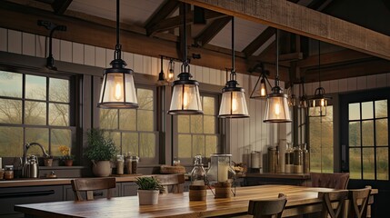 Canvas Print - pendant farmhouse lighting