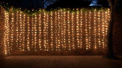 Poster - brick strings of lights frame