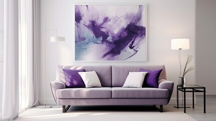 Canvas Print - modern purple couch