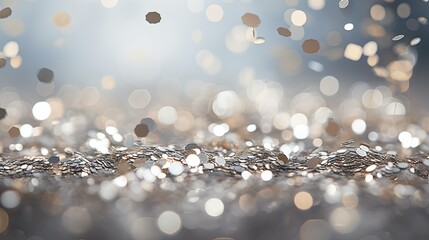 Canvas Print - blurred silver confetti background